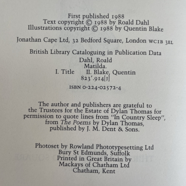 roald dahl matilda first 1450 3
