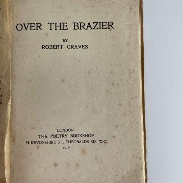 robert graves over the brazier first edition2