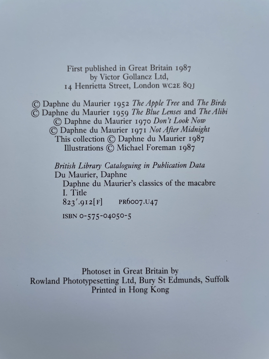 daphne du maurier classics of the macabre first edi2