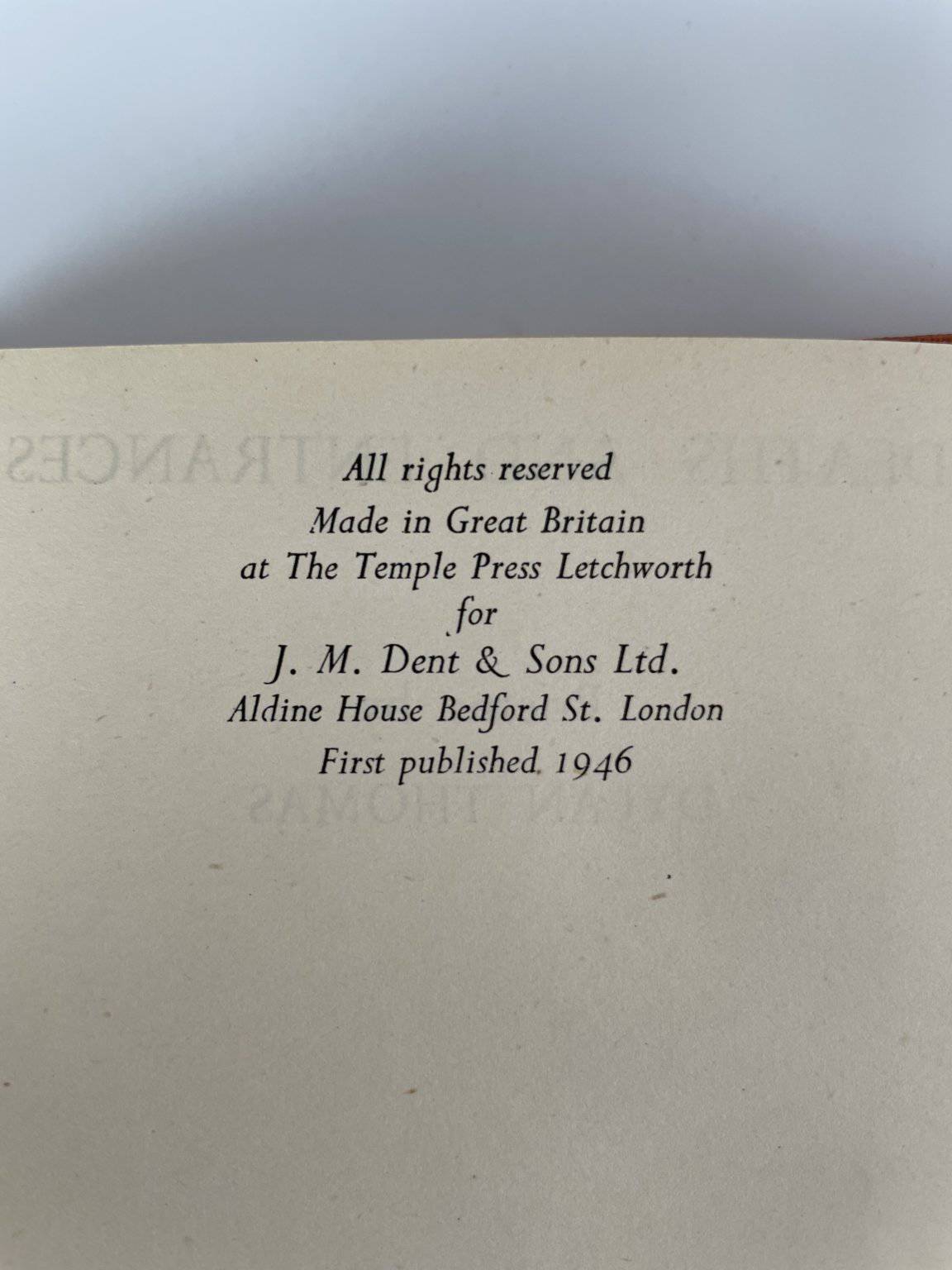 dylan thomas deaths and entrances first edition2