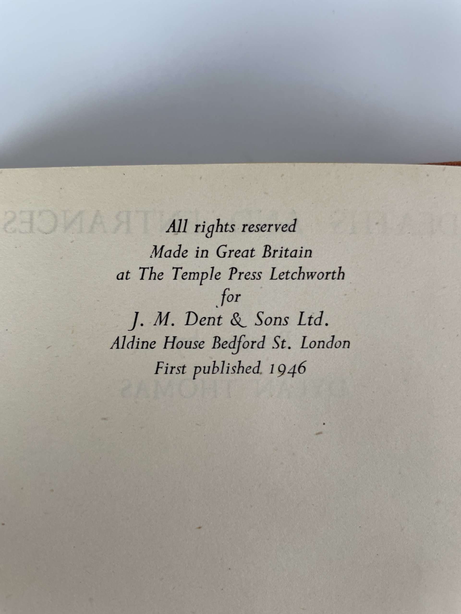 dylan thomas deaths and entrances first edition2