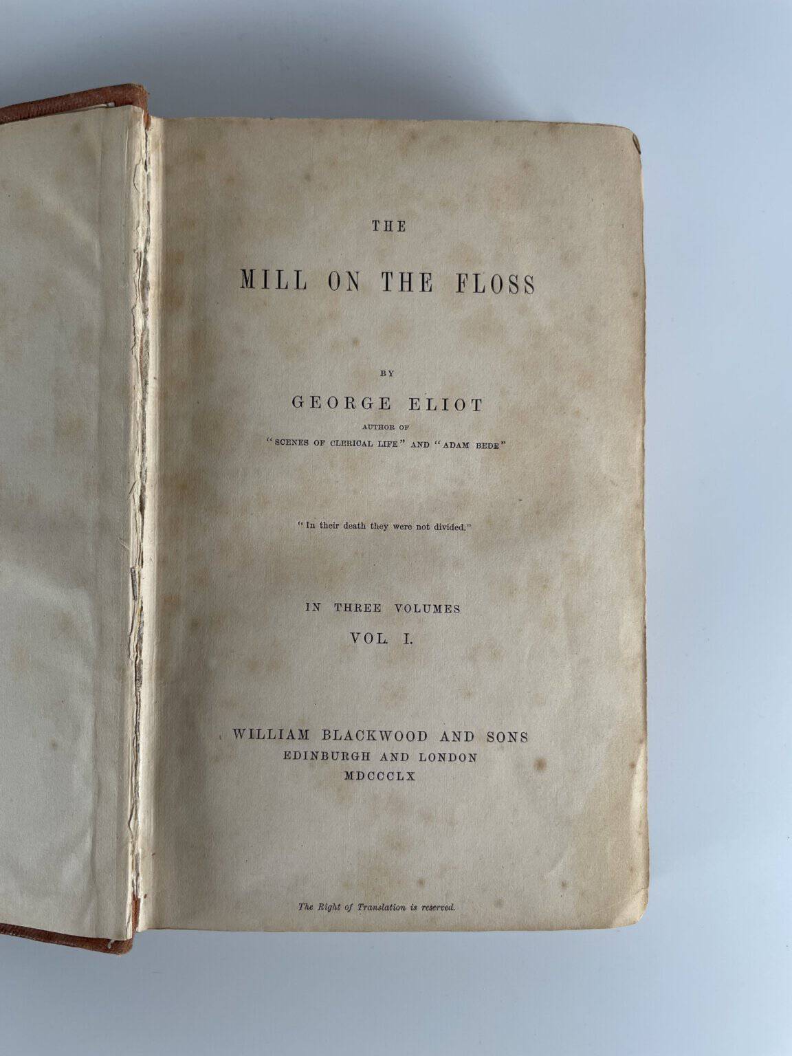 george eliot the mill on the floss trilogy first2