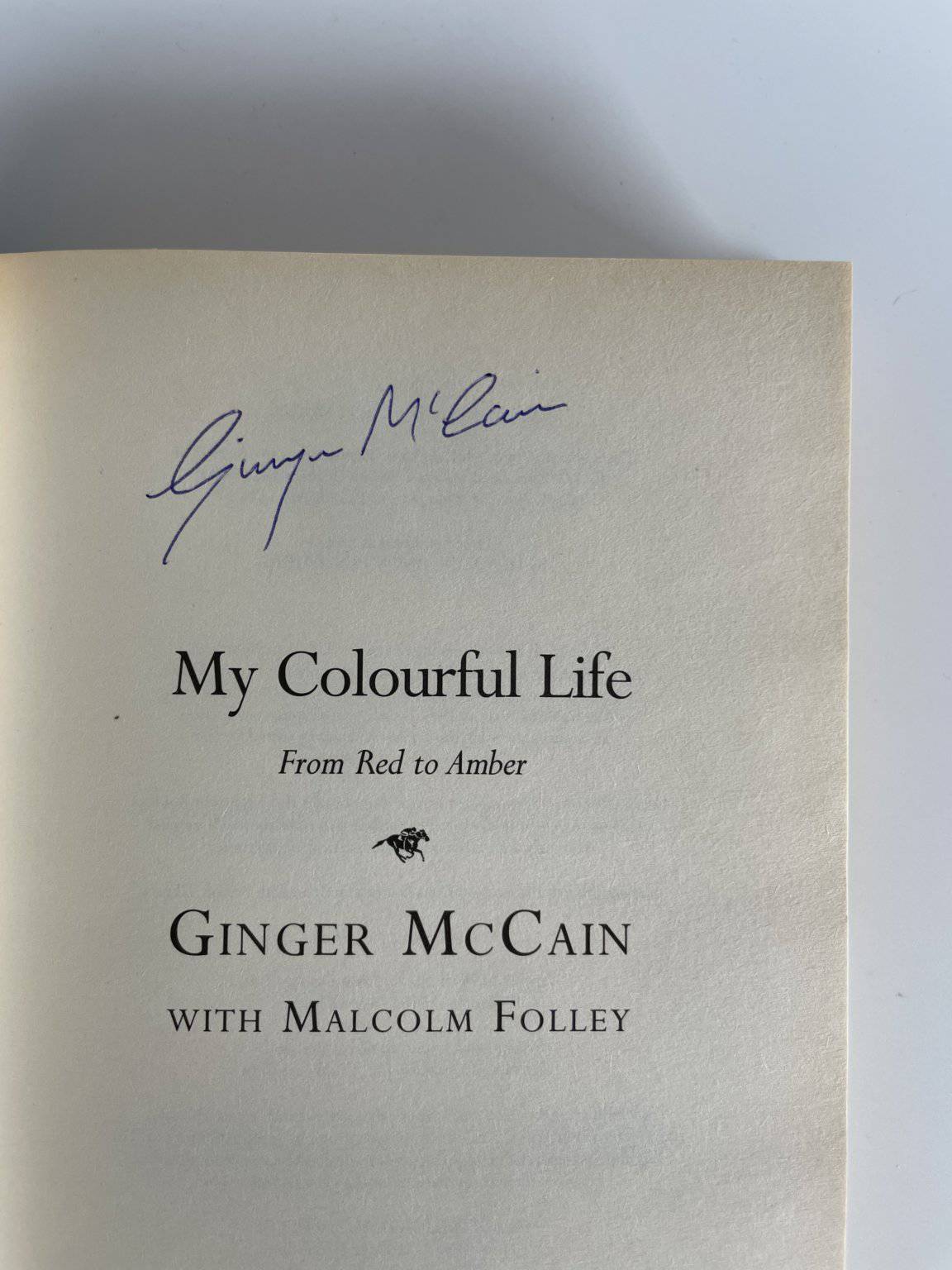 ginger mccain my colourful life signed first2