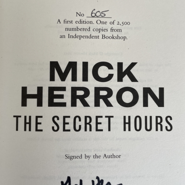 mick herron the secret hours signed 1st 2