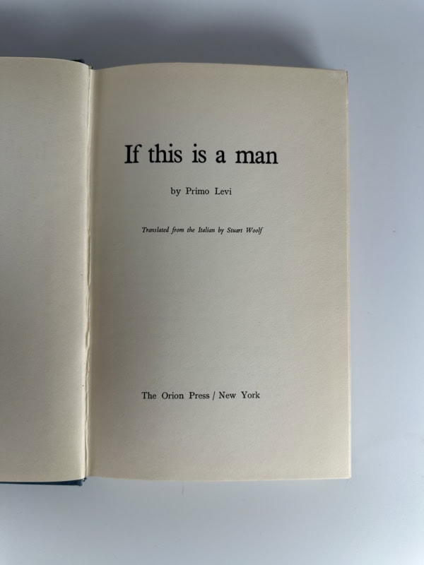 primo levi if this is a man first edition4