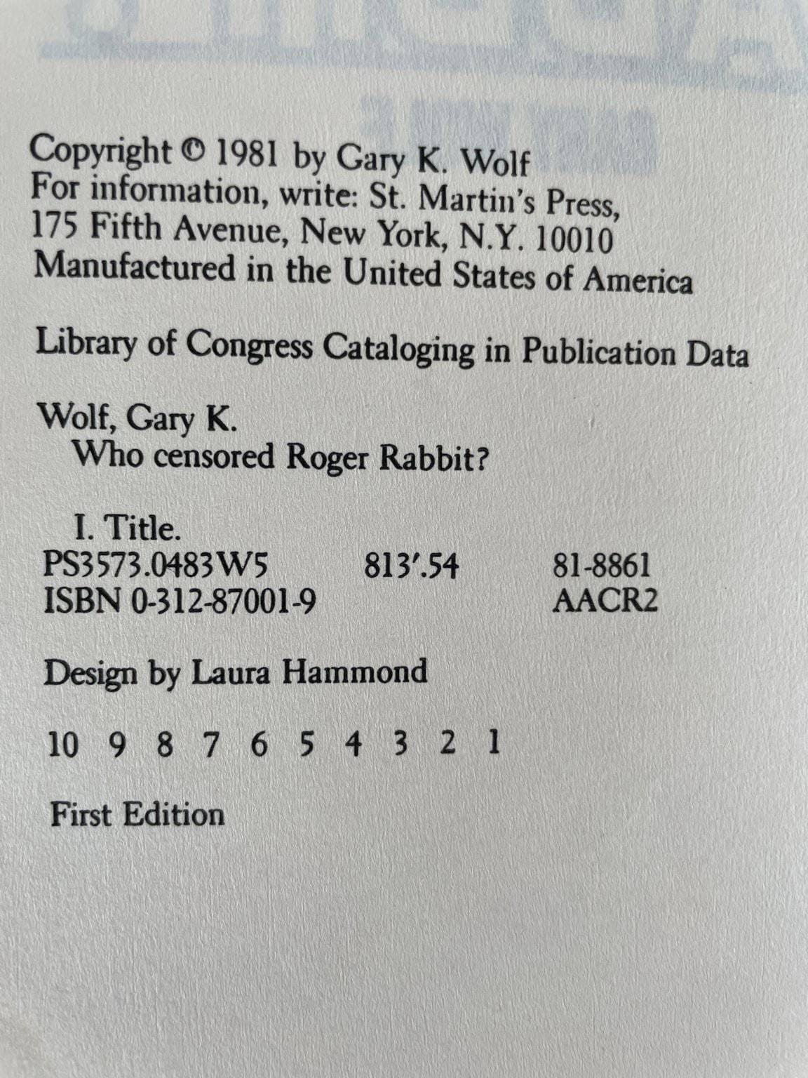 gary wolf who censored roger rabbit first edition2