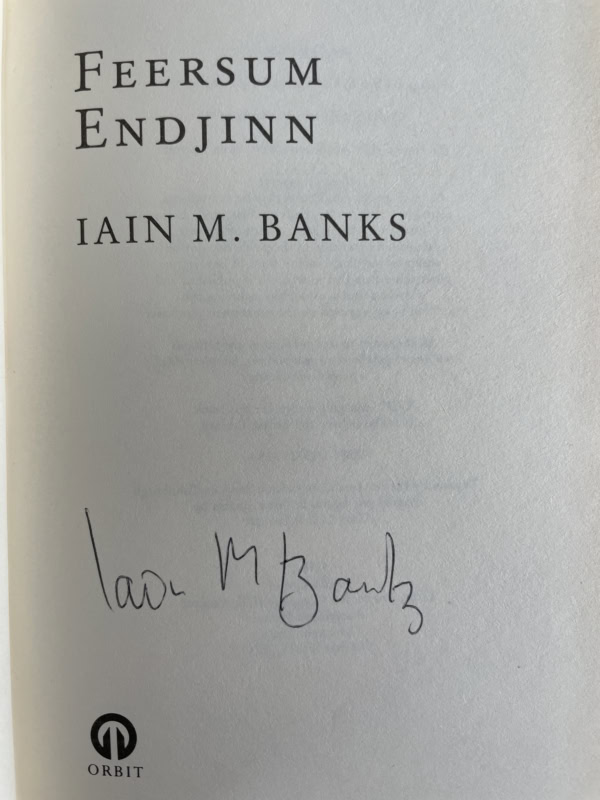 iain m banks feersum endjinn signed first 2