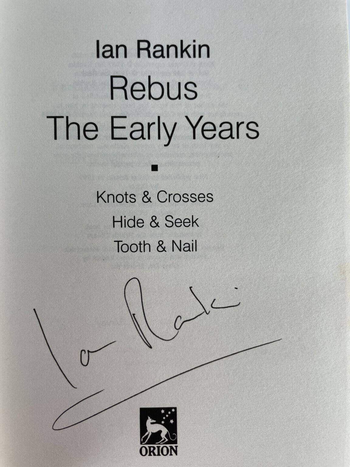 ian rankin rebus the early years signed 2