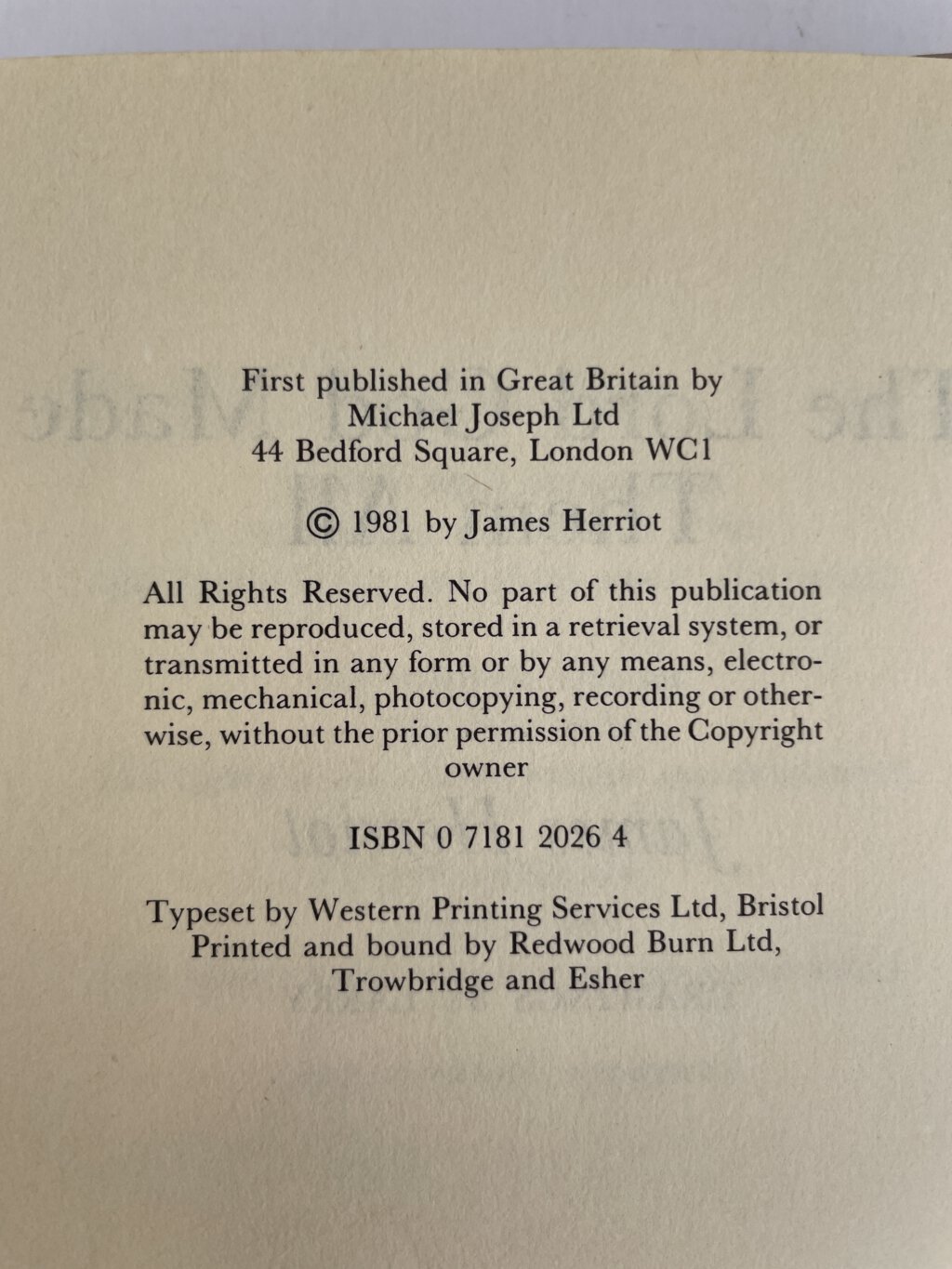 james herriot the lord god made them all signed first2