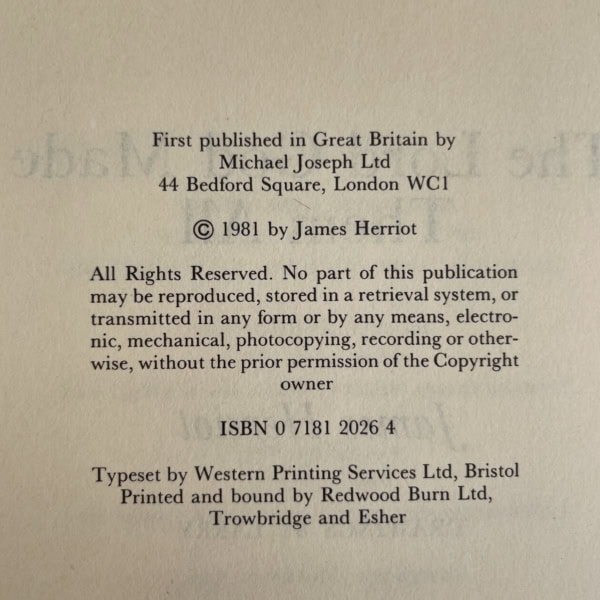 james herriot the lord god made them all signed first2