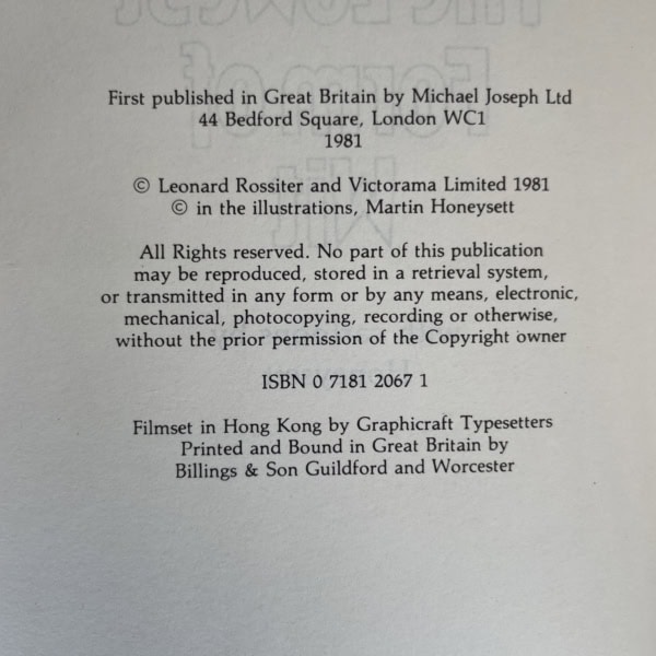 leonard rossiter the lowest for of wit first edi 2