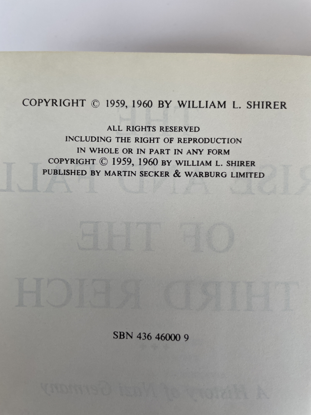 william shirer the rise and fall of the third reich first ed2
