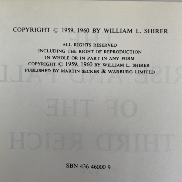 william shirer the rise and fall of the third reich first ed2