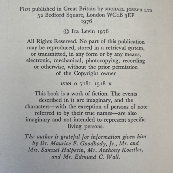 ira levin the boys from brazil first edi2