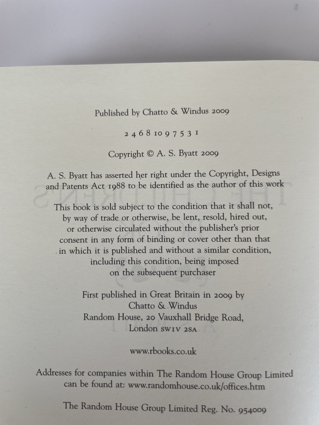 as byatt the childrens book first ed4