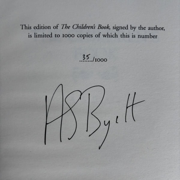 as byatt the childrens book signed limited3