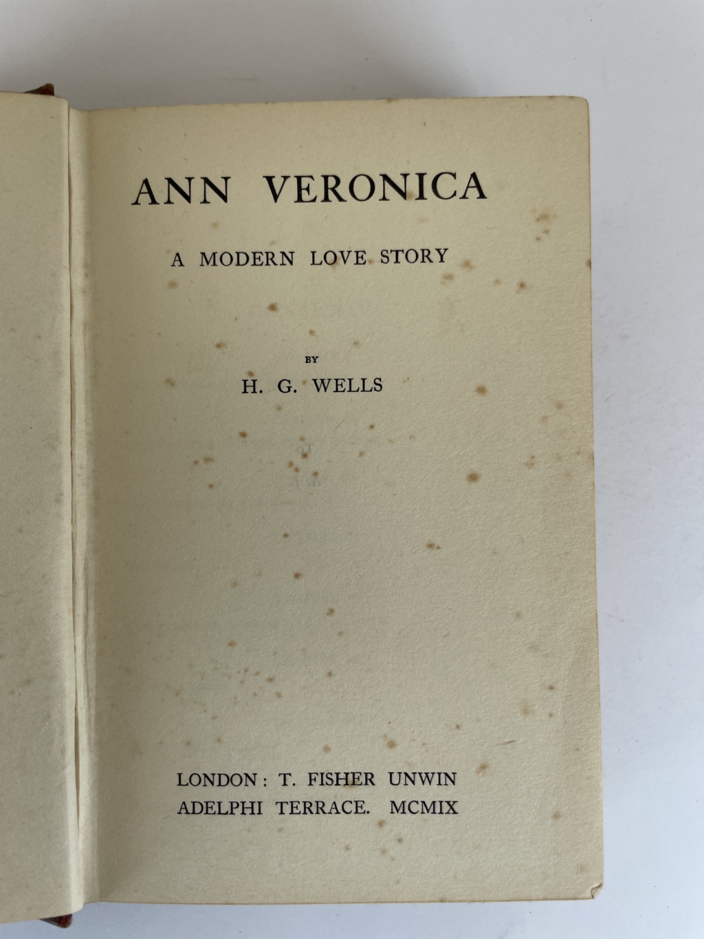 hg wells ann veronica first ed2