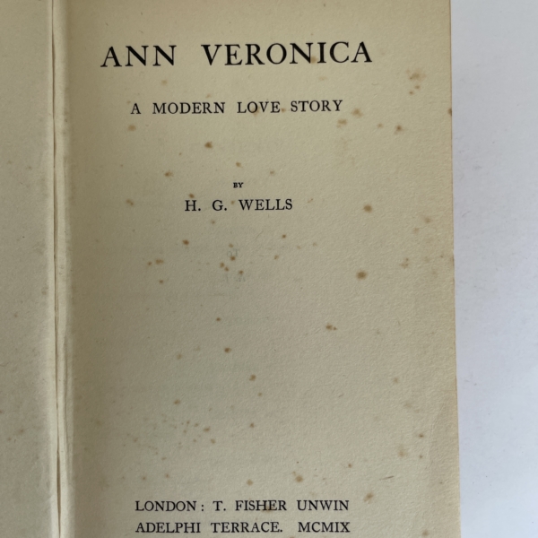 hg wells ann veronica first ed2