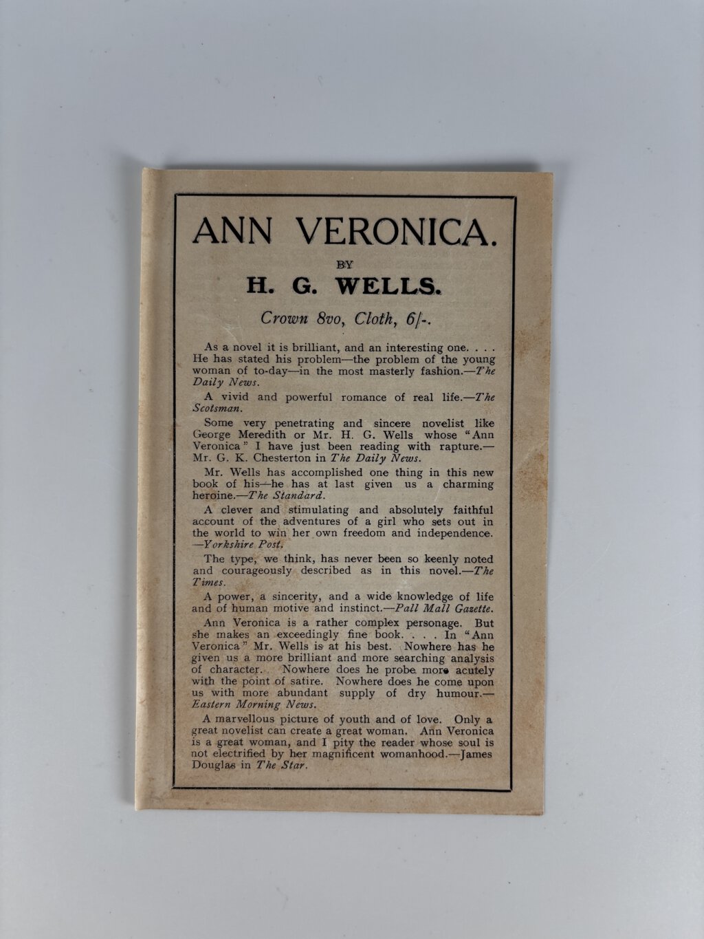 hg wells ann veronica first ed4