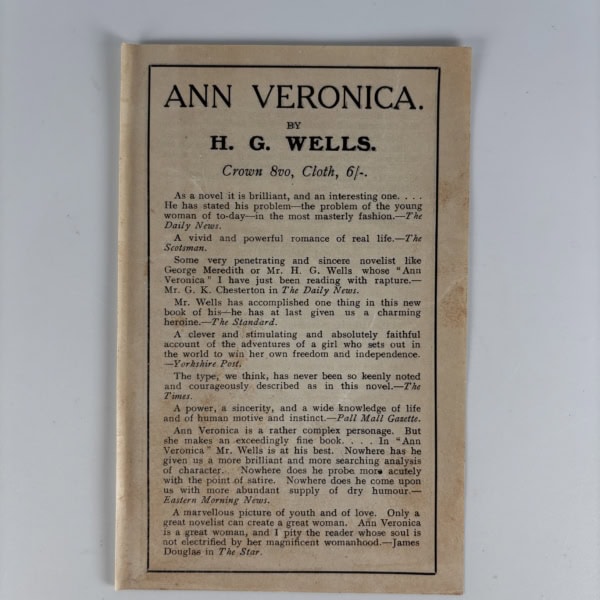 hg wells ann veronica first ed4