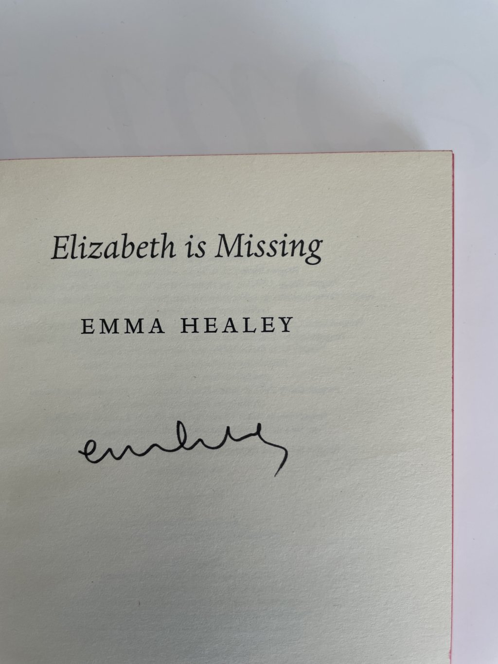 emma healey elisabeth is missing signed first3