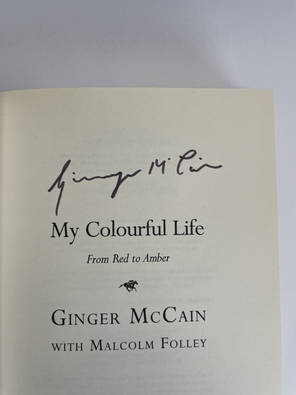 ginger mccain my colourful life signed first 2