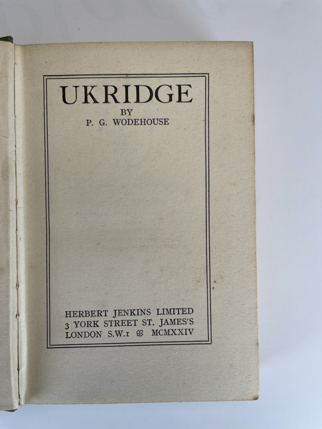 pg wodehouse ukridge first ed2