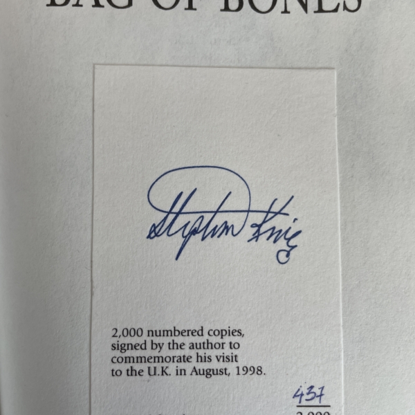 stephen king bag of bones signed first uk 1st 3