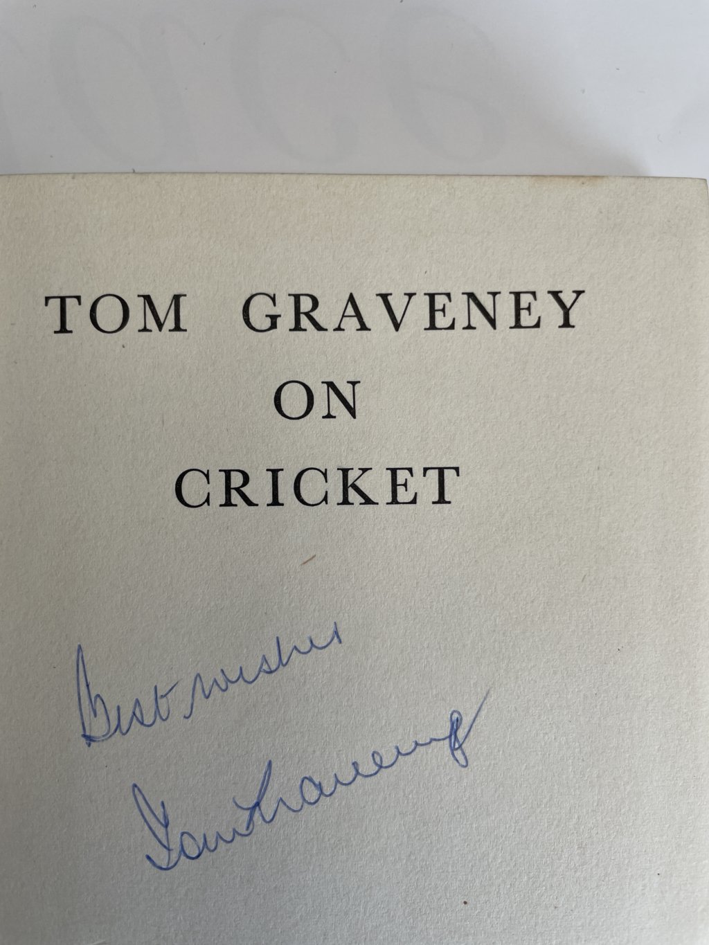 tom graveney on cricket signed first2