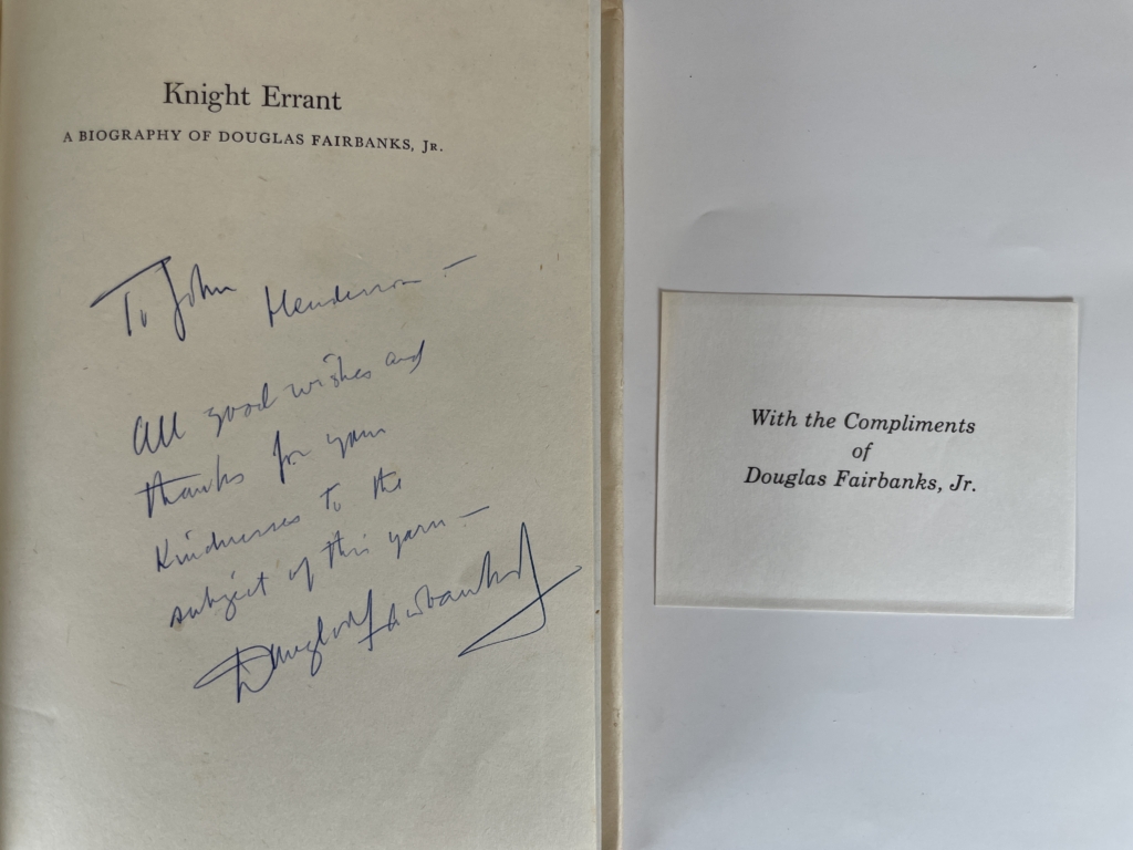 douglas fairbanks knight errant signed first3