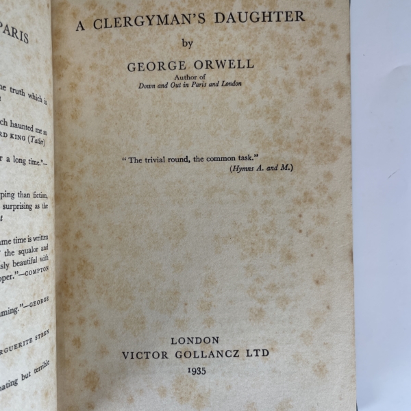 george orwell a clergymans daughter rebound2