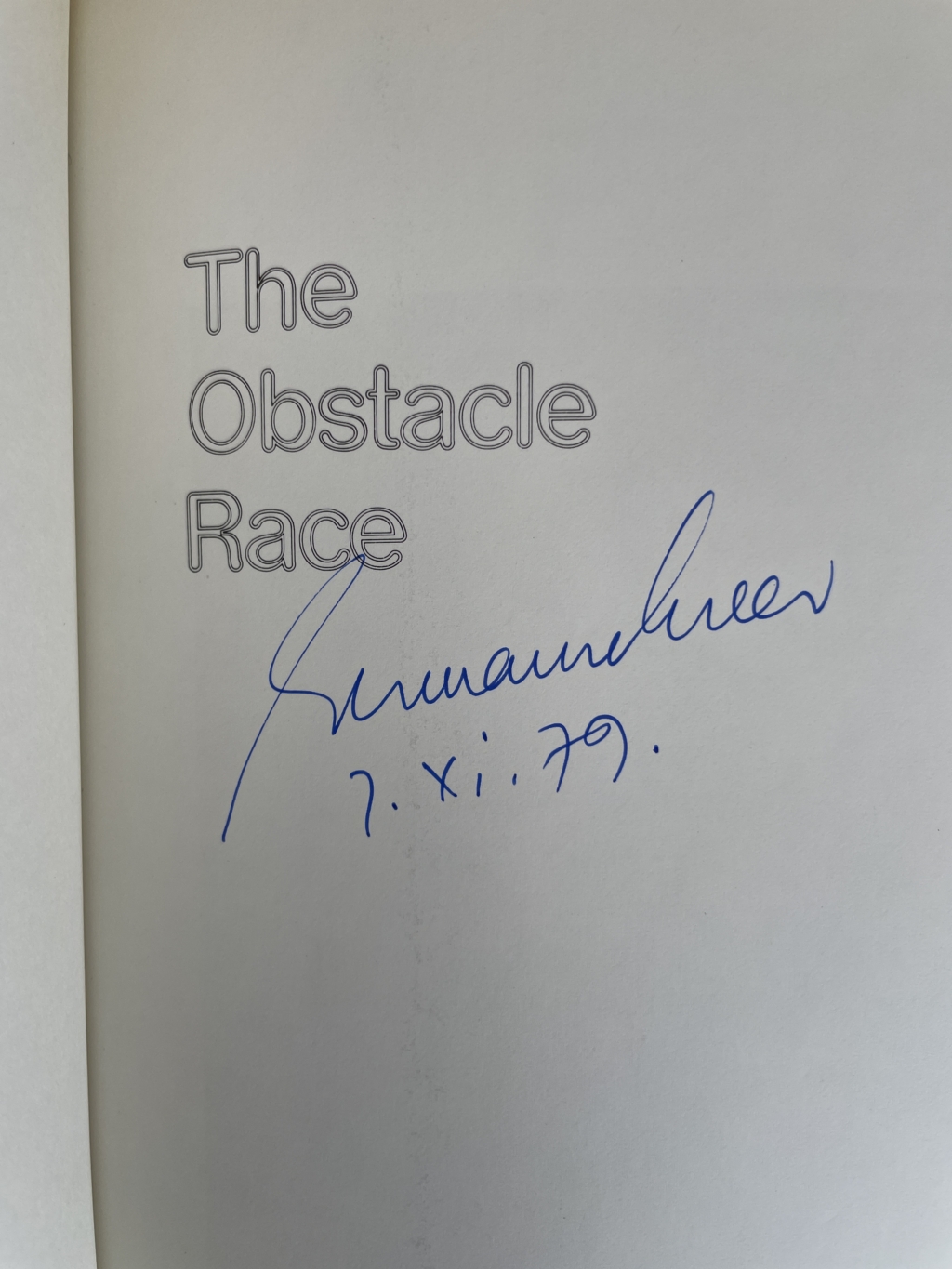 germaine greer the obstacle race signed first4