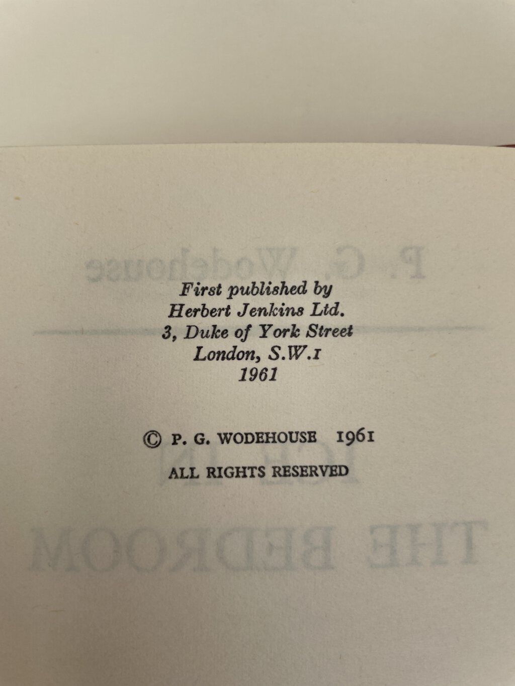 pg wodehouse ice in the bedroom first ed2