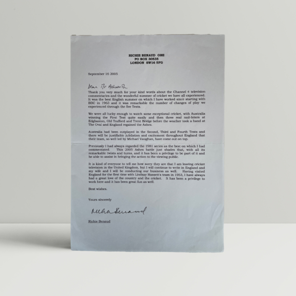 richie benaud signed letter1