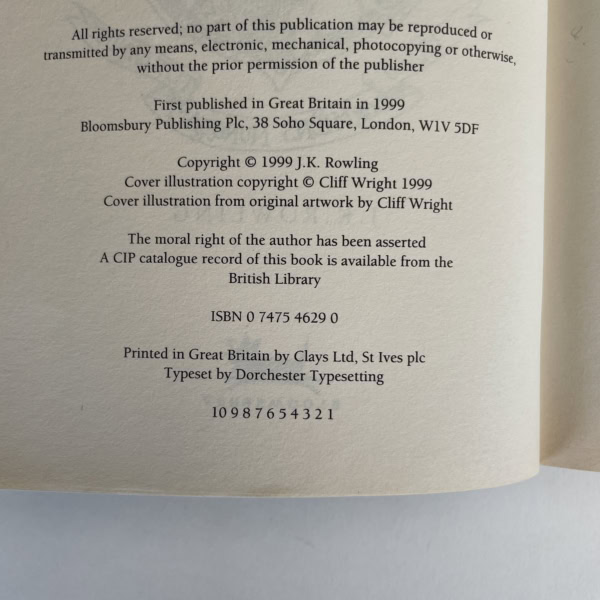 jk rowling hpatpoa first paperback 2