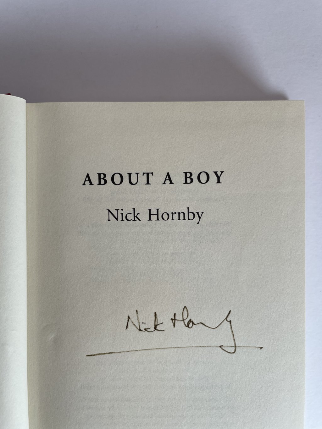 nick hornby about a boy signed first 2