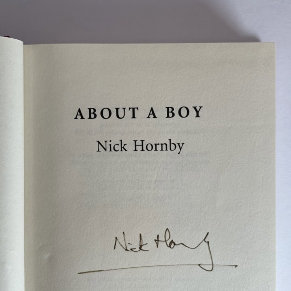 nick hornby about a boy signed first 2