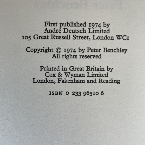 peter benchley jaws signed first edition3