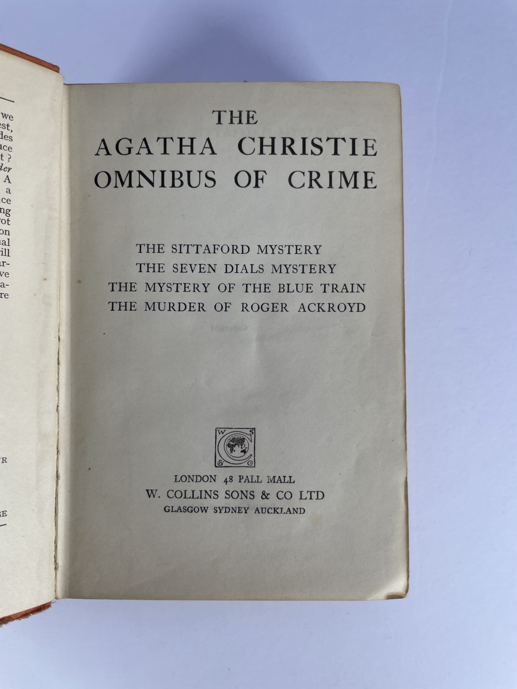 agatha christie omnibus of crime first edition2