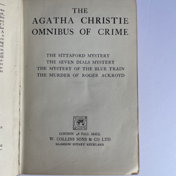 agatha christie omnibus of crime first edition2