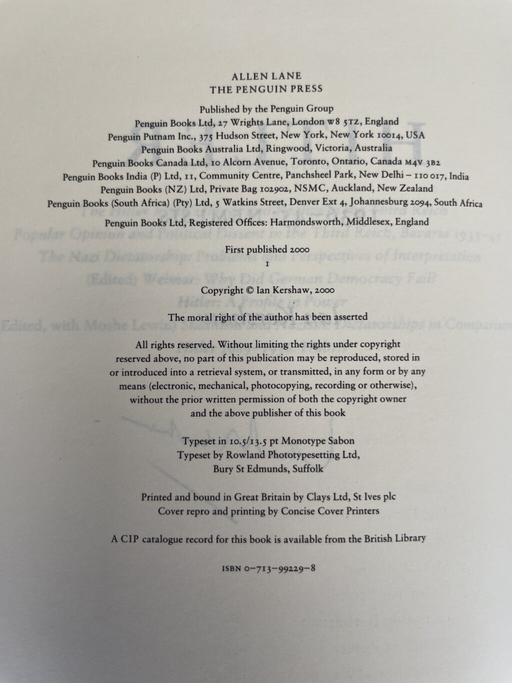 ian kershaw hitler signed first 3