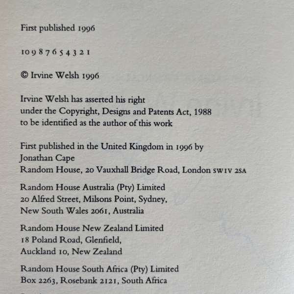 irvine welsh ecstasy signed first edition3