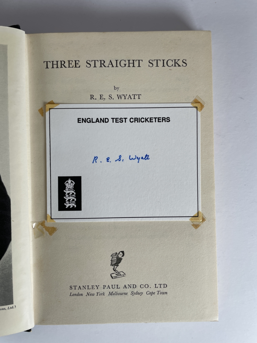 res wyatt three straight sticks signed first edition2