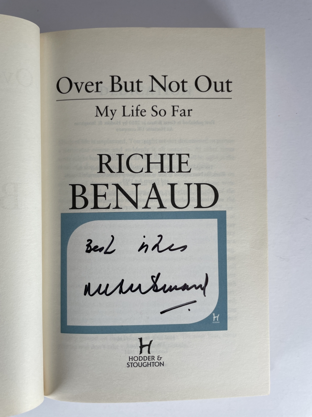 richie benaud over but not out signed first edition2