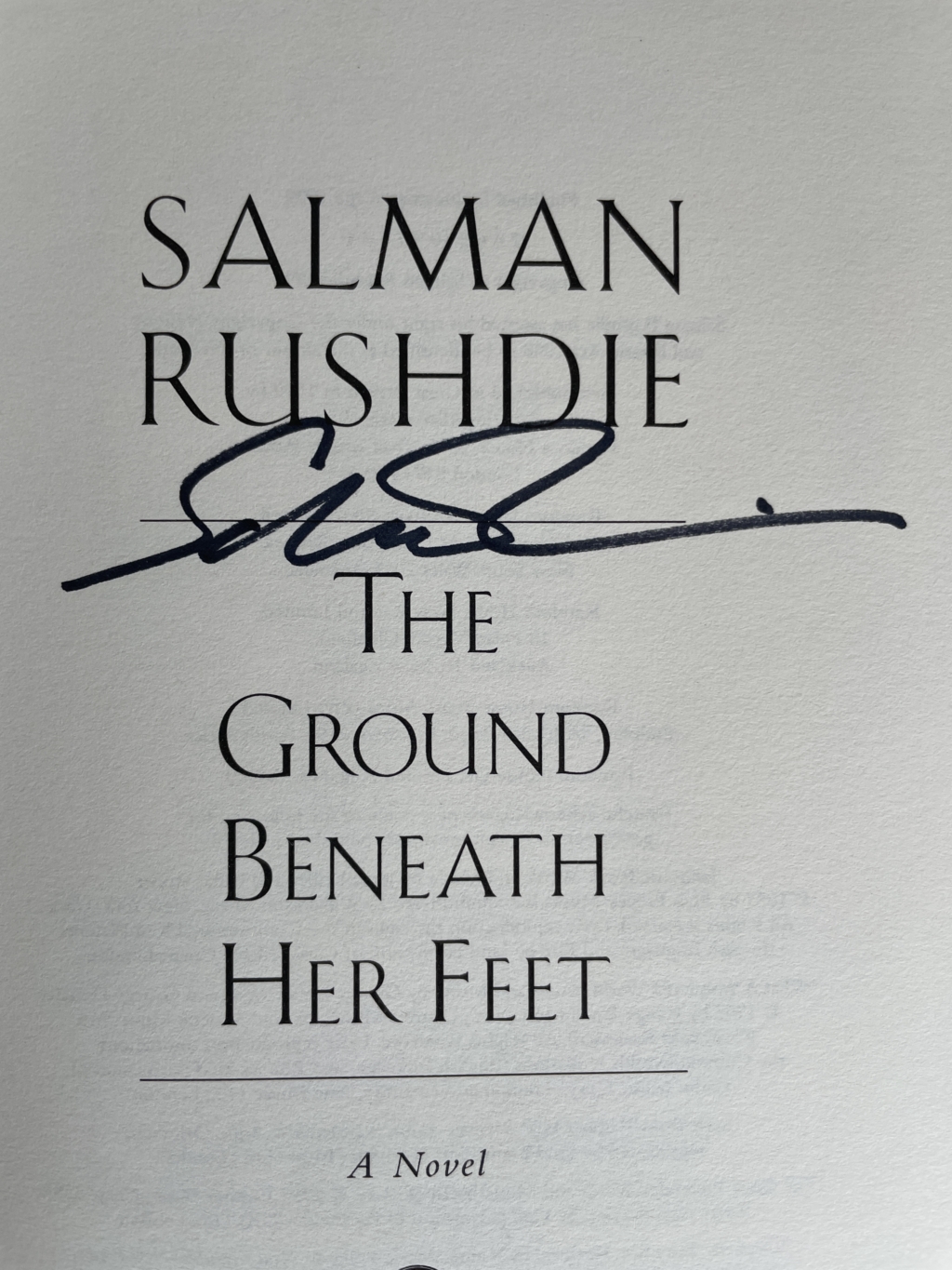 salman rushdie the ground beneath her feet signed first2