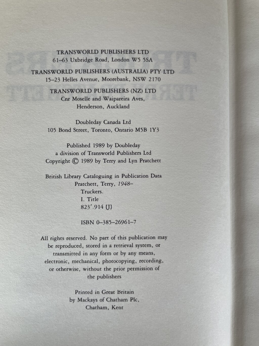 terry pratchett truckers firstedition2