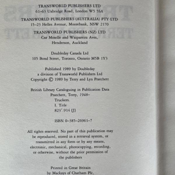 terry pratchett truckers firstedition2