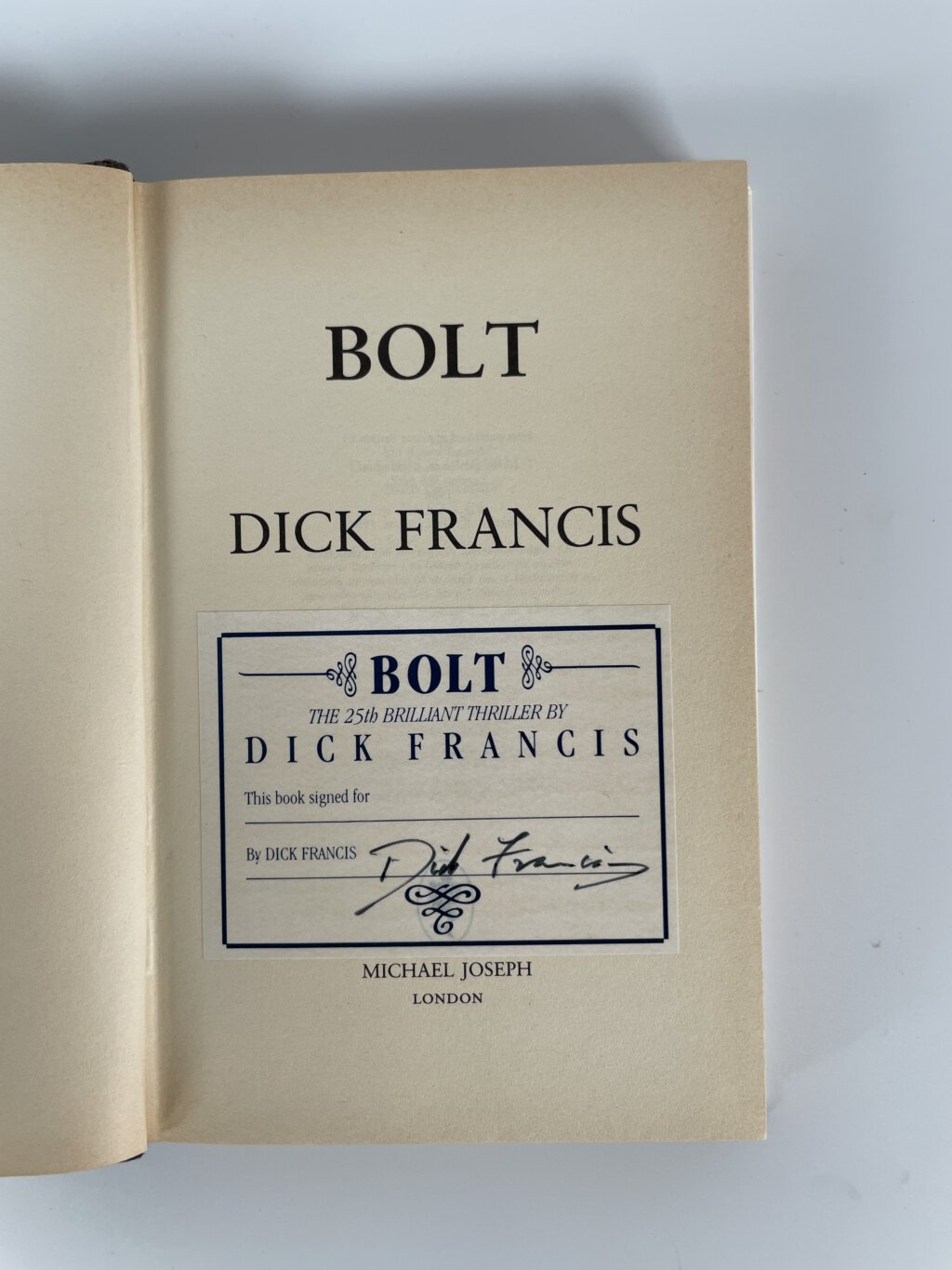 dick francis bolt signed first edition2