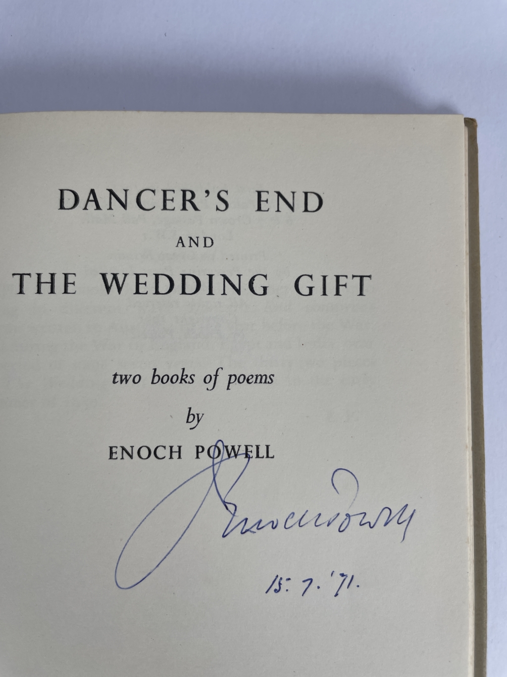 enoch powell dancers end wedding gift first ed3