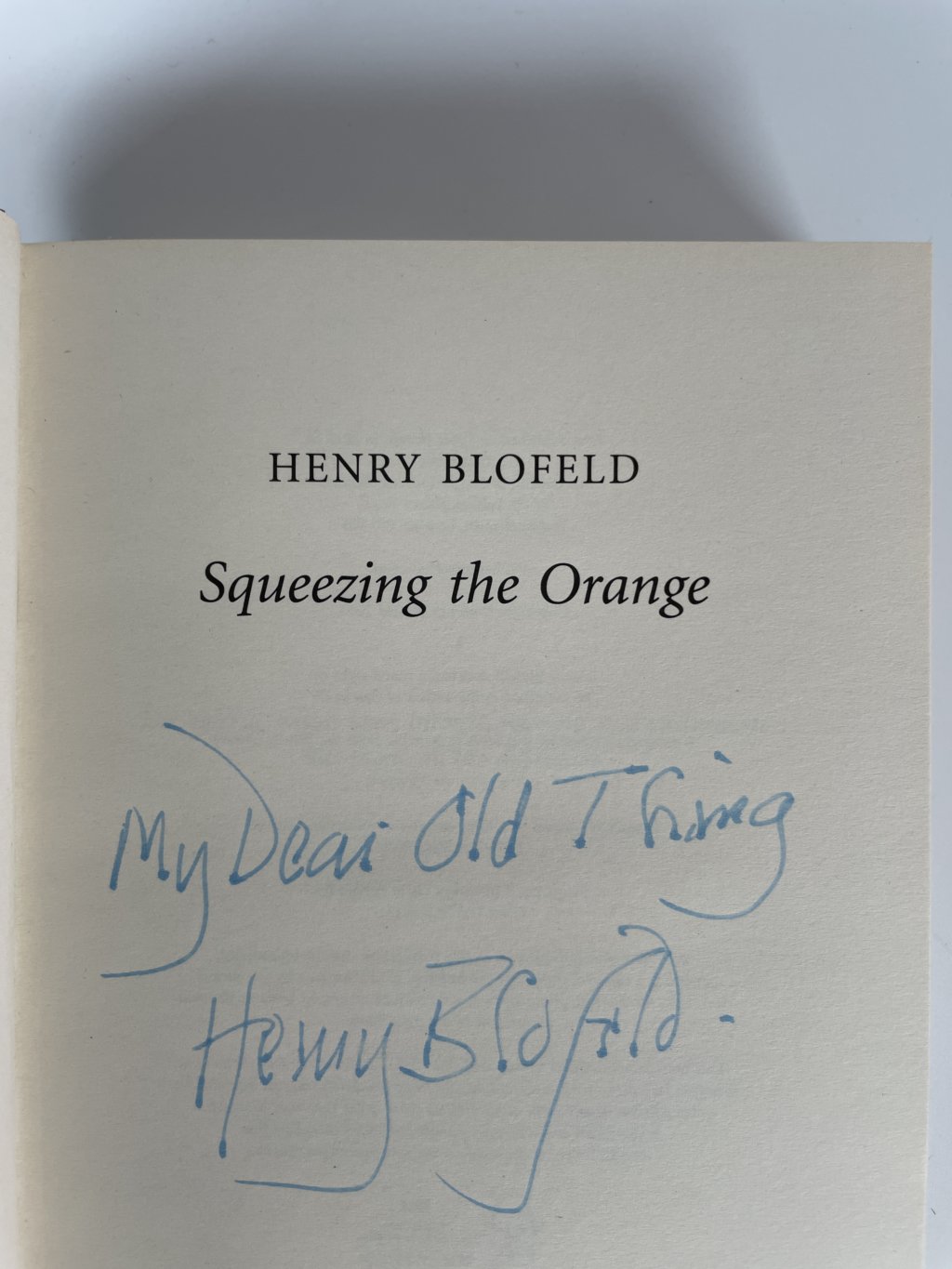 henry blofeld squeezing the orange signed first ed2